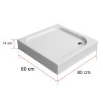 Klonberg 80x80 cm-es szögletes akril zuhanytálca 80x80 cm