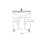 Bianca Plus 75 alsó szekrény mosdóval