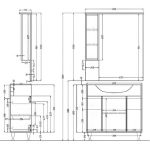 Bianca Plus 85 felsőszekrény, magasfényű fehér színben, jobbos nyitásirány