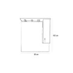 Bianca Plus 85 felsőszekrény, magasfényű fehér színben, jobbos nyitásirány