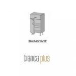 Bianca Plus 45 alacsony szekrény 1 ajtóval, 1 fiókkal, magasfényű fehér színben, jobbos
