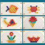 Szivárványos golyó mozaik kirakó Montessori fajáték