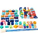 Fűzős fajáték formák és számok 138 db