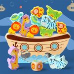 Egyensúlyozó fejlesztő fajáték, bárka állatokkal