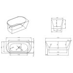 Still szabadon álló fürdőkád fekete