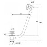 DREEMPCH MOS kád túlfolyó szifon, króm színben