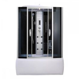   Emilia 85x150 cm hidromasszázs kádkabin elektronikával Black