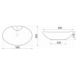 KR-139 kerámia design mosdó 58x38 cm, fényes fehér