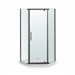 Celtic 100x100 cm ötszögletű zuhanykabin zuhanytálcával fekete