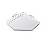 Celtic 100x100 cm ötszögletű zuhanykabin zuhanytálcával fekete