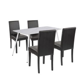 Megan 4+1 étkező garnitúra fehér-fekete