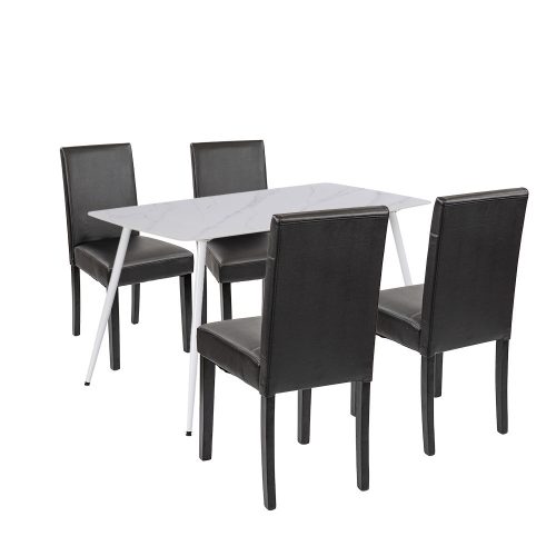 Megan 4+1 étkező garnitúra fehér-fekete