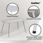 Bora 140 cm szögletes szinterezett kő étkezőasztal fehér