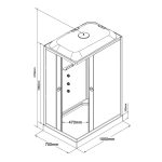 Valerie 70x100 cm szögletes hidromasszázs zuhanykabin