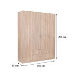 Miami gardróbszekrény 160x205 cm sonoma tölgy-sonoma tölgy