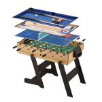 4 az 1-ben játékasztal, csocsó, ping-pong, biliárd és curling bowling játékhoz