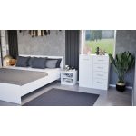 Miami komód 1ajtós 4 fiókos 80x92 cm fehér-fehér