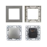 Nova csengő kapcsoló 101N szürke szálcsiszolt kerettel