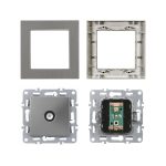 Nova TV csatlakozóaljzat szürke szálcsiszolt kerettel