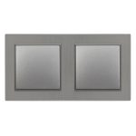 Nova kettős kereszt kapcsoló 107 szürke szálcsiszolt dupla kerettel