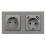 Nova dugalj USB csatlakozóval szürke szálcsiszolt kerettel