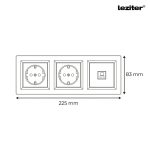 Nova III kettő dugalj UTP csatlakozóval fehér kerettel