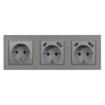 Nova III dugalj kettő USB csatlakozóval szürke szálcsiszolt kerettel