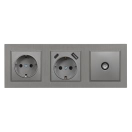   Nova dugalj, USB, TV csatlakozóval szürke szálcsiszolt kerettel