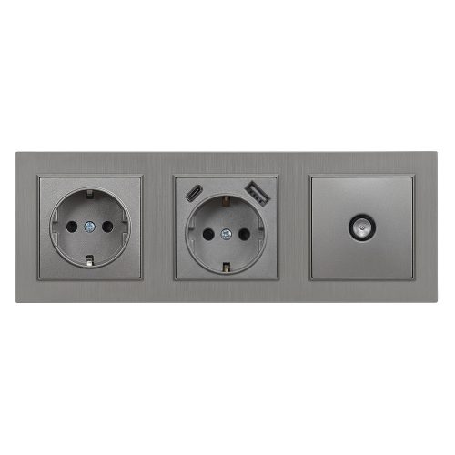 Nova dugalj, USB, TV csatlakozóval szürke szálcsiszolt kerettel