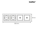 Nova IV kettő dugalj kettő TV csatlakozóval fehér kerettel