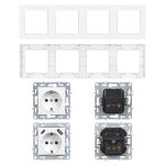 Nova IV kettő dugalj kettő USB csatlakozóval fehér kerettel