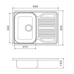 Teletetős rozsdamentes mosogató tálca 60x80 cm