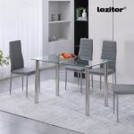 Berna 120 cm szögletes üveg étkezőasztal