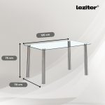 Berna 120 cm szögletes üveg étkezőasztal