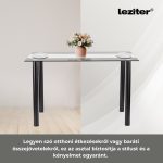 Riona 140 cm szögletes üveg étkezőasztal