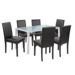 Mira 6+1 étkező garnitúra fehér-fekete