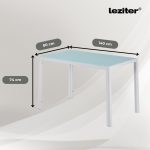 Ezra 140 cm szögletes üveg étkezőasztal