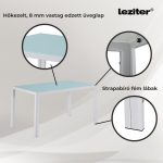 Ezra 140 cm szögletes üveg étkezőasztal