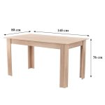 Yorki Standard étkezőasztal 140x80 cm sonoma tölgy
