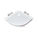 Modena Slim íves alacsony akril zuhanytálca 80x80 cm