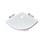 Modena Slim íves alacsony akril zuhanytálca 90x90 cm