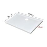 Modena Slim aszimmetrikus szögletes akril zuhanytálca, 80x120 cm