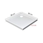 Modena Slim szögletes alacsony akril zuhanytálca 80x80 cm