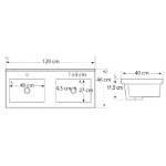 Porto 120 alsó szekrény mosdóval