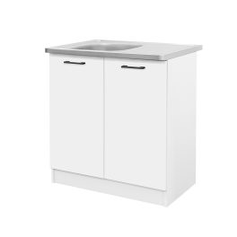   Praktik 80 alsó szekrény 2 ajtós mosogatós, fehér-fehér