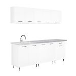 Primo 220 konyhabútor fehér, chromix munkalappal