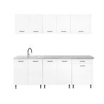 Primo 220 konyhabútor fehér, chromix munkalappal