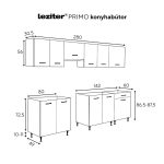 Primo 280 konyhabútor fehér, munkalap nélkül