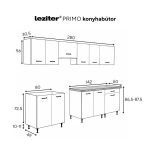 Primo 280 konyhabútor fehér, chromix munkalappal