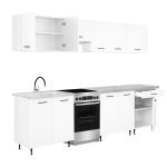 Primo 280 konyhabútor fehér, chromix munkalappal